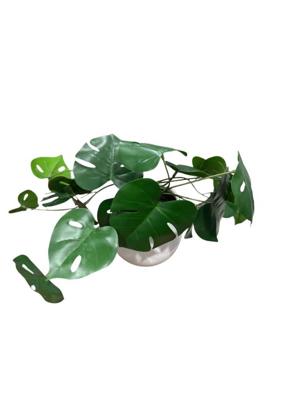Artificial Monstera Leaf Plant In White Ceramic Pot By Threshold